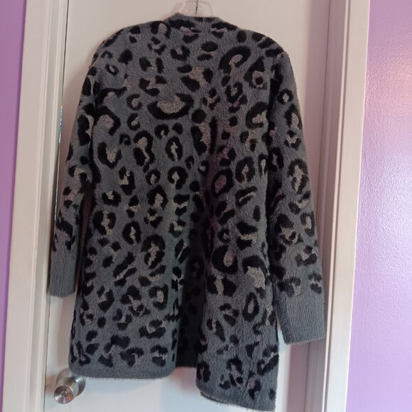 Women"s Evolution by Cyrus Open Front Leopard Print Cardigan Small - Picture 6 of 7